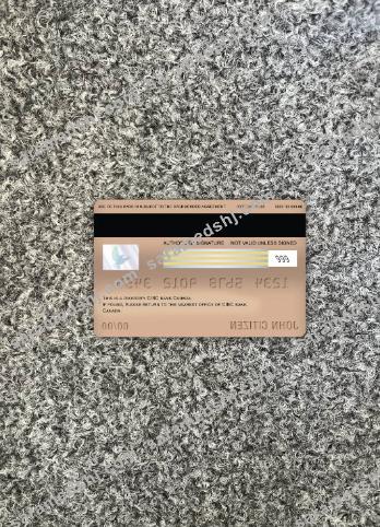 Canada CIBC bank visa debit card photolook back